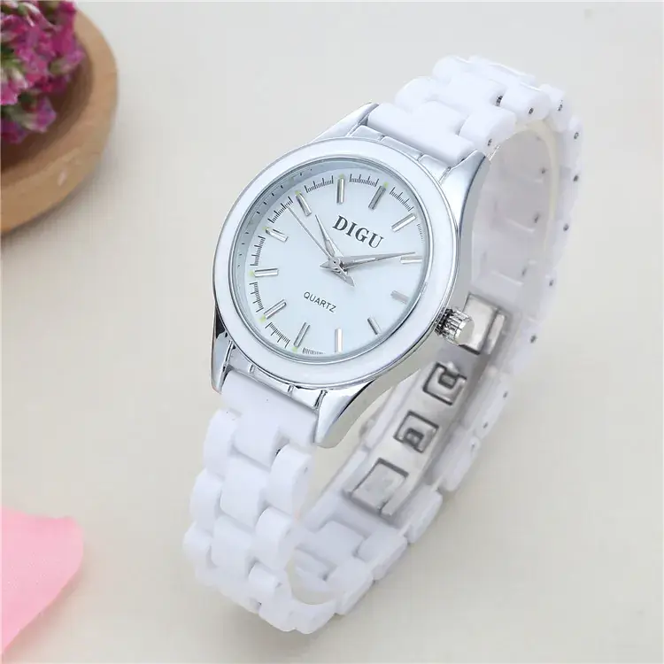 Luminous Quartz Women's Watch Rose Gold White Strap - Image 7