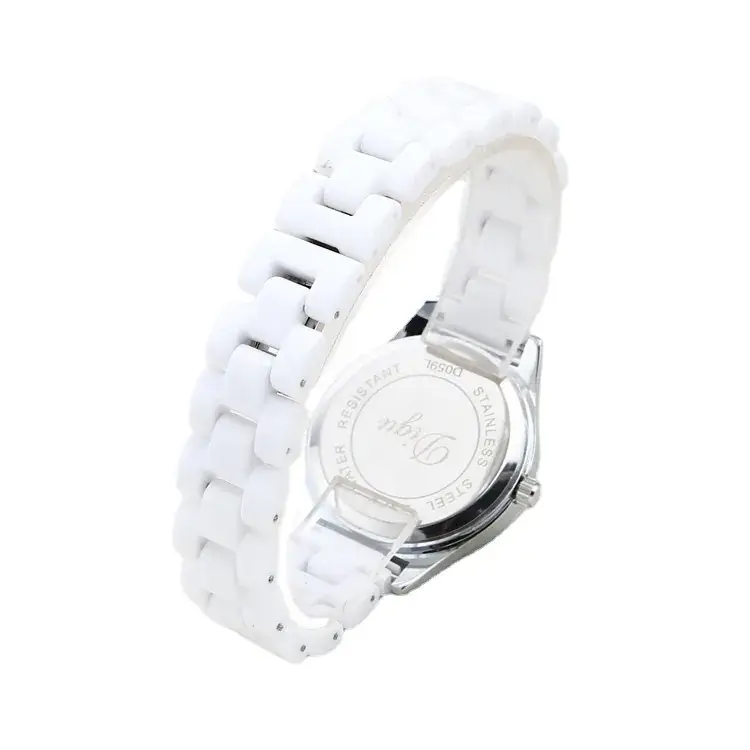 Luminous Quartz Women's Watch Rose Gold White Strap - Image 9