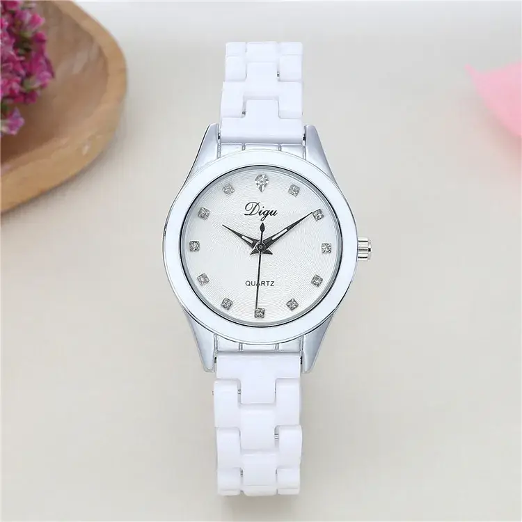 Luminous Quartz Women's Watch Rose Gold White Strap - Image 3