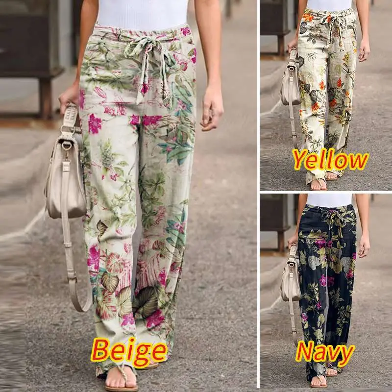 Printed Cotton Linen Trousers with Floral Pattern — feature 16