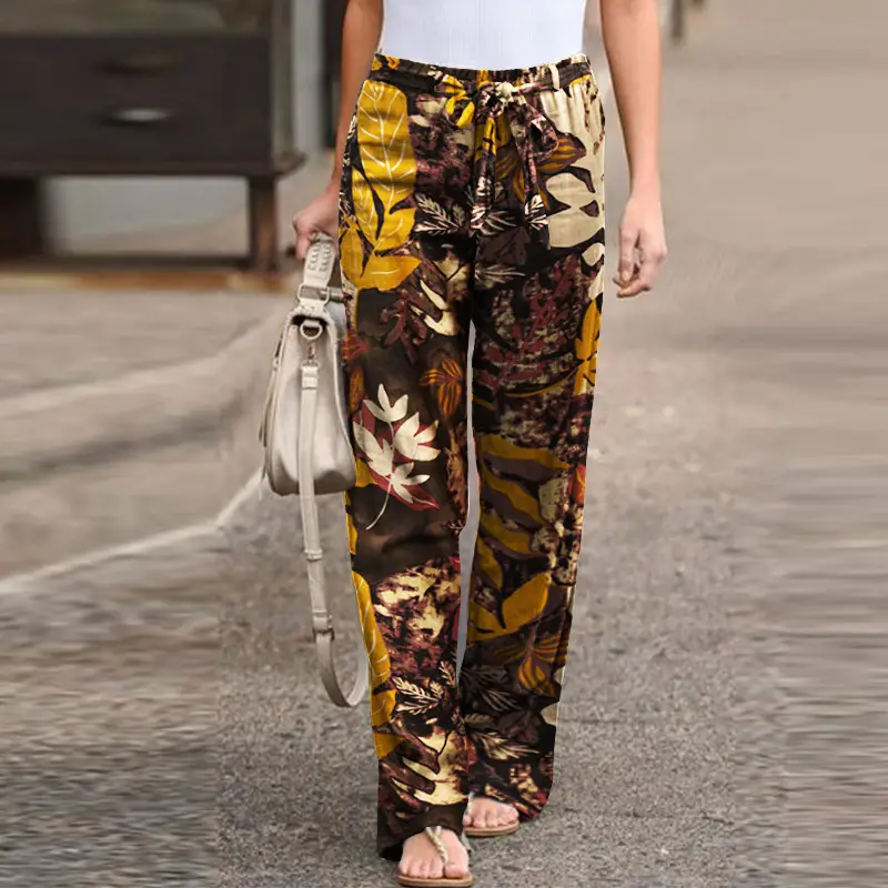 Printed Cotton Linen Trousers with Floral Pattern — feature 24
