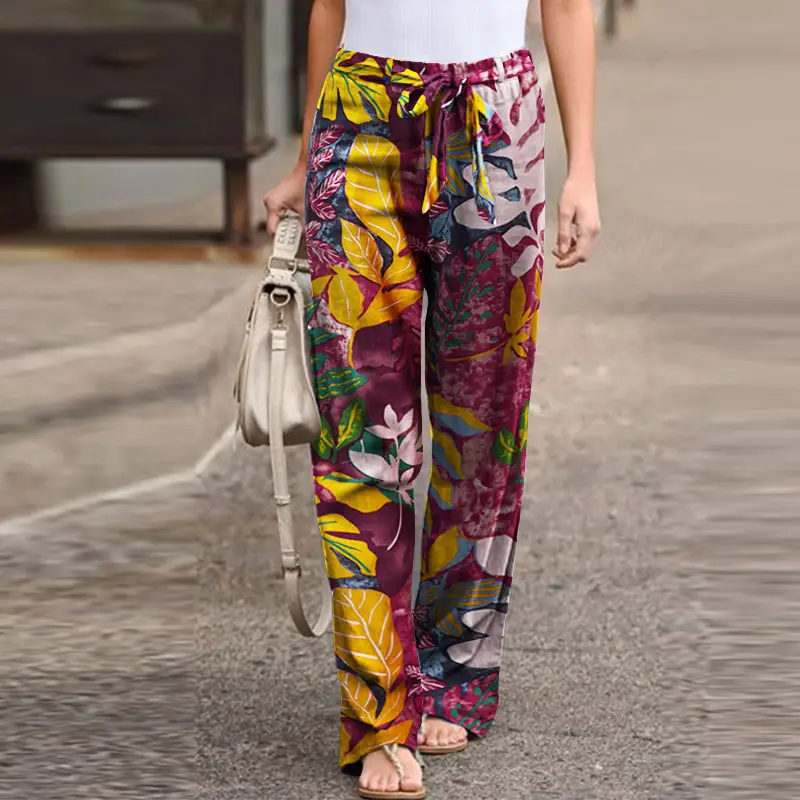 Printed Cotton Linen Trousers with Floral Pattern — feature 26