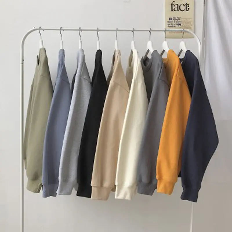 Women Grey Hoodless Sweatshirt Loose Winter Class - Image 23