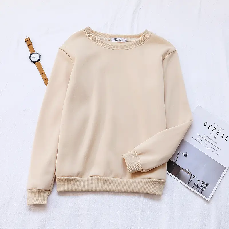 Women Grey Hoodless Sweatshirt Loose Winter Class - Image 4