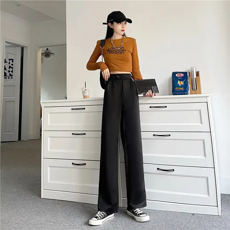 Wide Leg Pants for Women High Waist Drape Suit Pants — feature 10