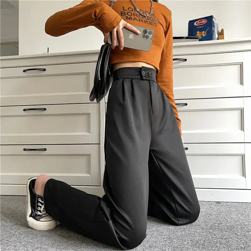 Wide Leg Pants for Women High Waist Drape Suit Pants — feature 17