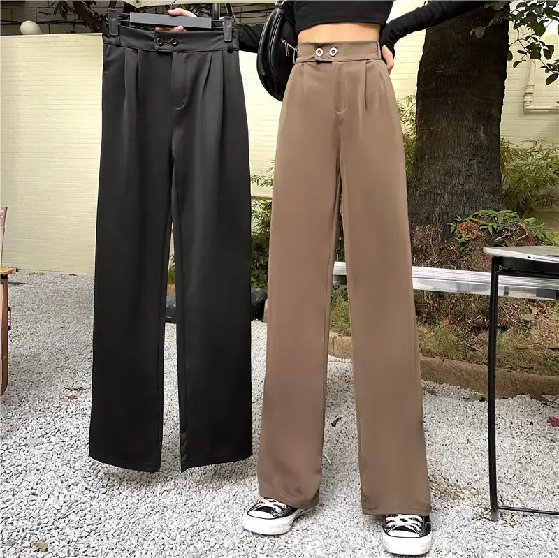 Wide Leg Pants for Women High Waist Drape Suit Pants — feature 2