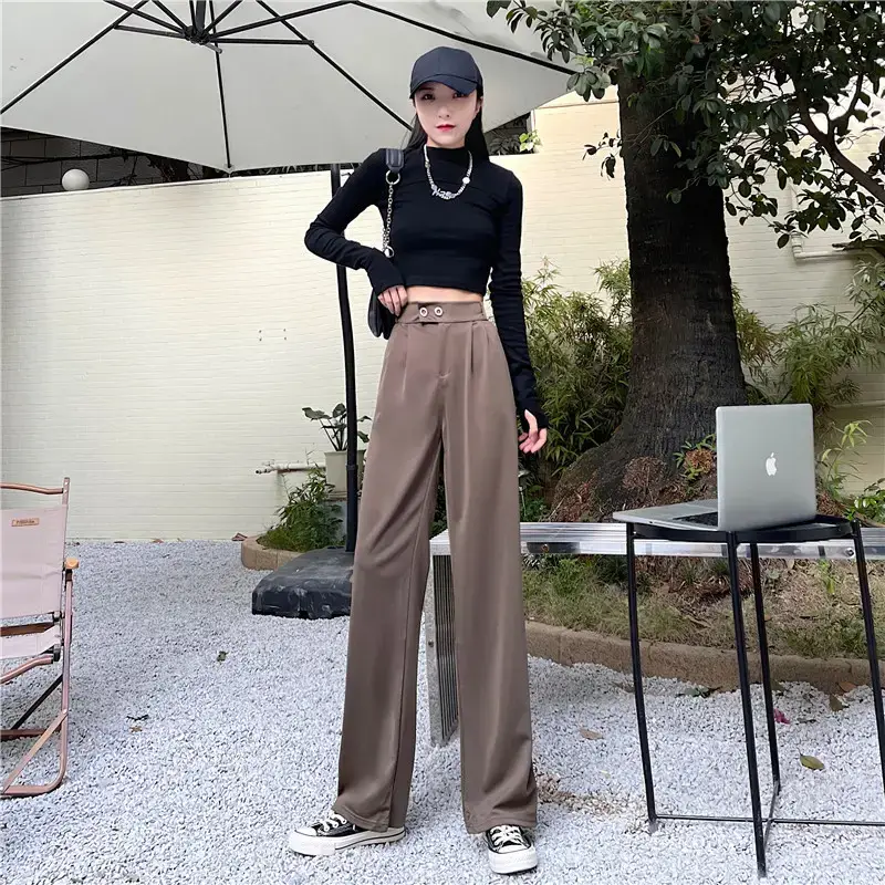 Wide Leg Pants for Women High Waist Drape Suit Pants — feature 3