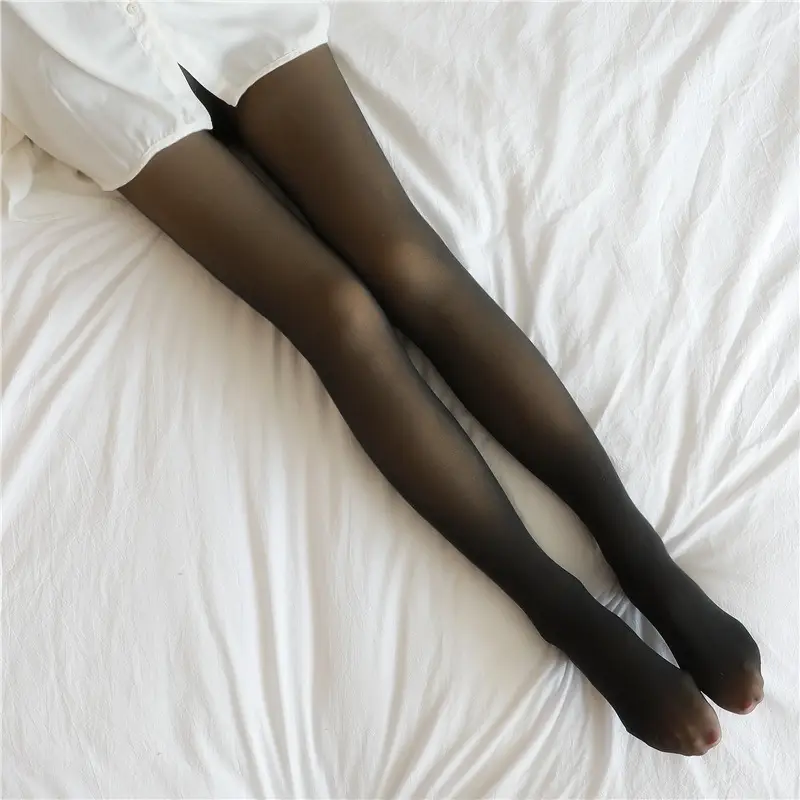 Women's Fleece-Lined Leggings Grey Warm Bare Skin - Image 4