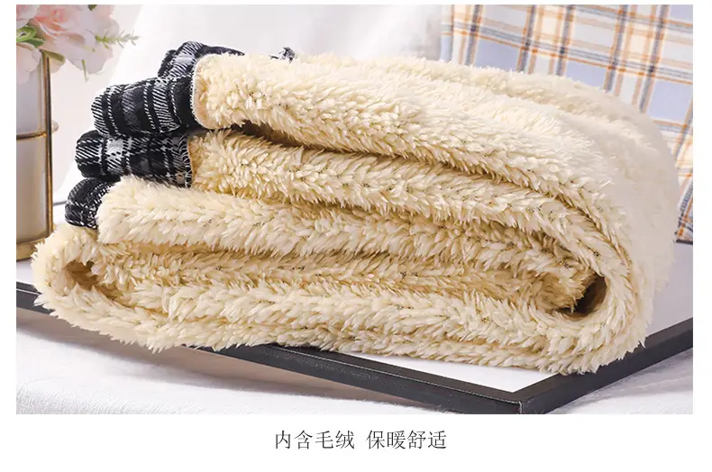 Women Plaid Velvet Pants Autumn Winter Warm Outerwear — feature 18