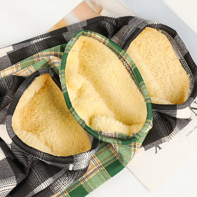 Women Plaid Velvet Pants Autumn Winter Warm Outerwear — feature 19