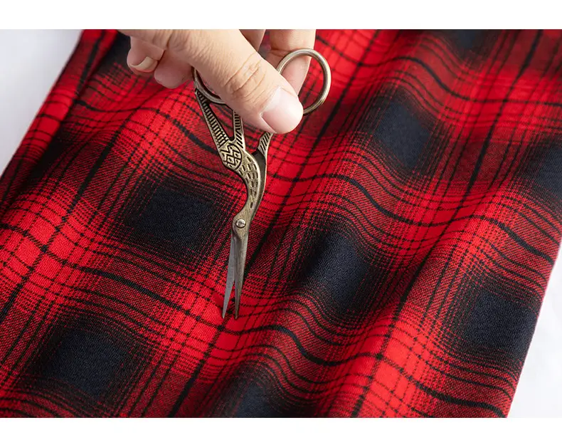 Women Plaid Velvet Pants Autumn Winter Warm Outerwear — feature 27