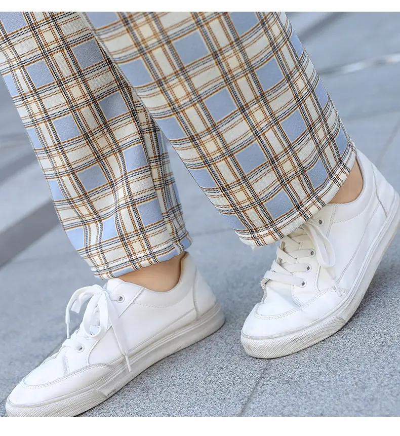 Women Plaid Velvet Pants Autumn Winter Warm Outerwear — feature 8