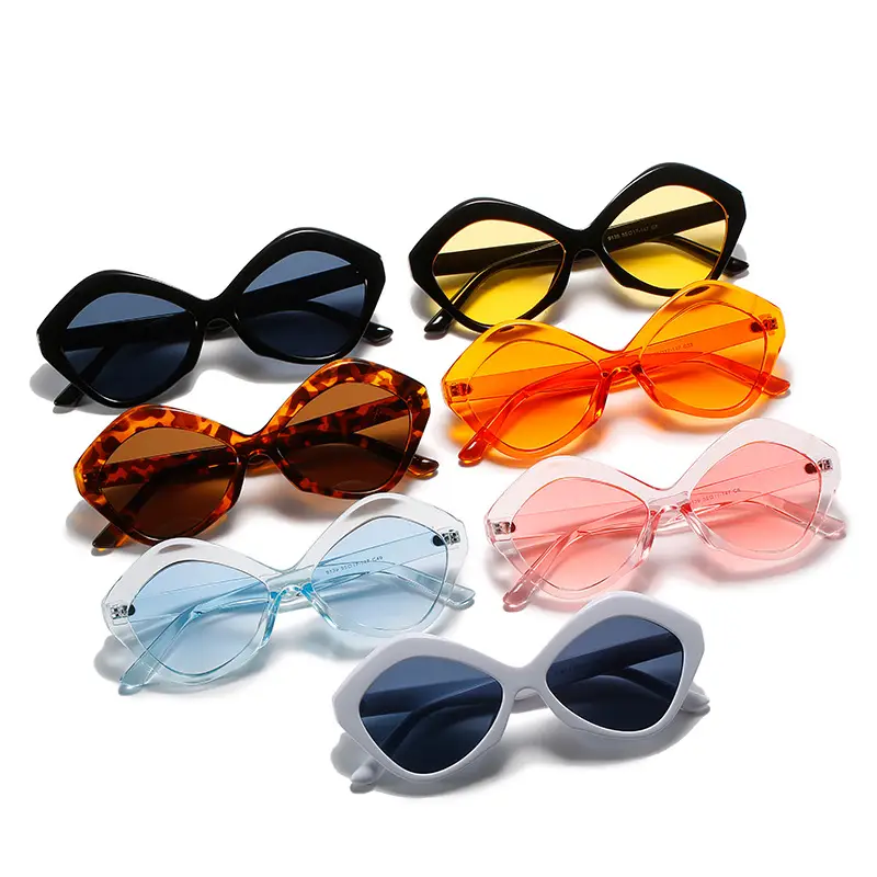 Women Pink Irregular Rhombus Sunglasses
