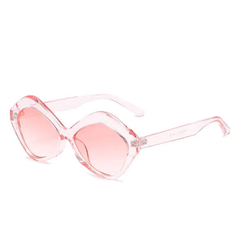 Women Pink Irregular Rhombus Sunglasses