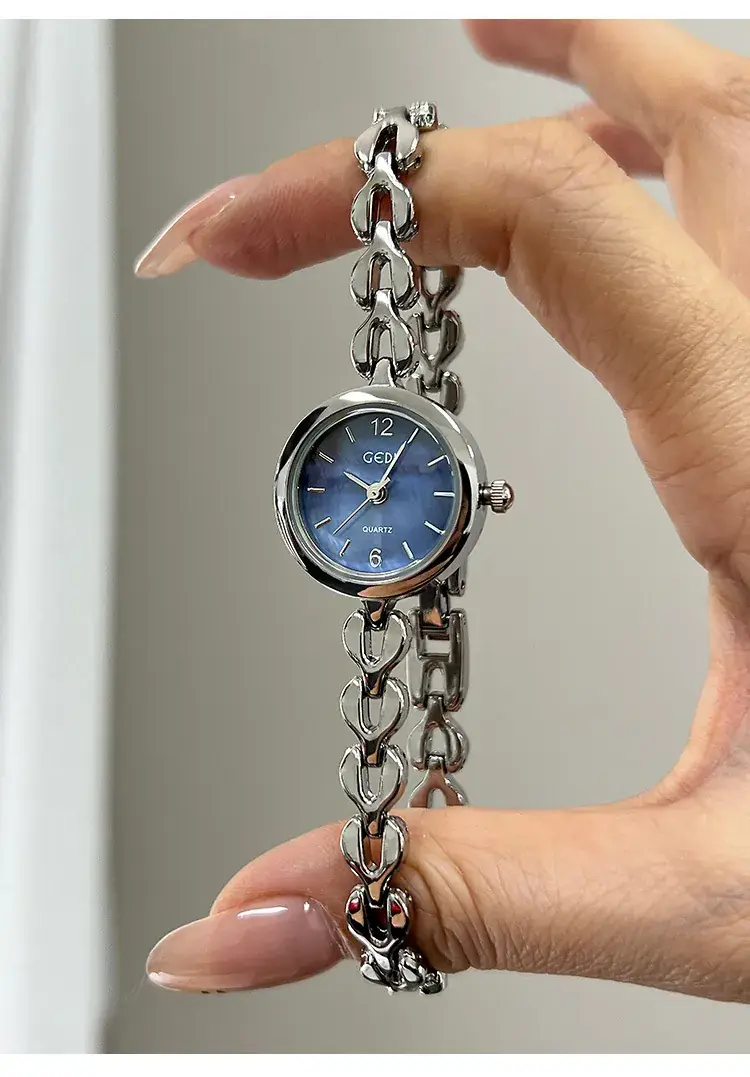 Gold Watch for Women with Crystal Dial and Chain Strap — feature 12