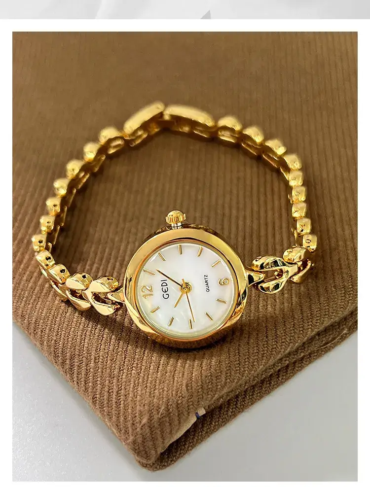 Gold Watch for Women with Crystal Dial and Chain Strap — feature 5
