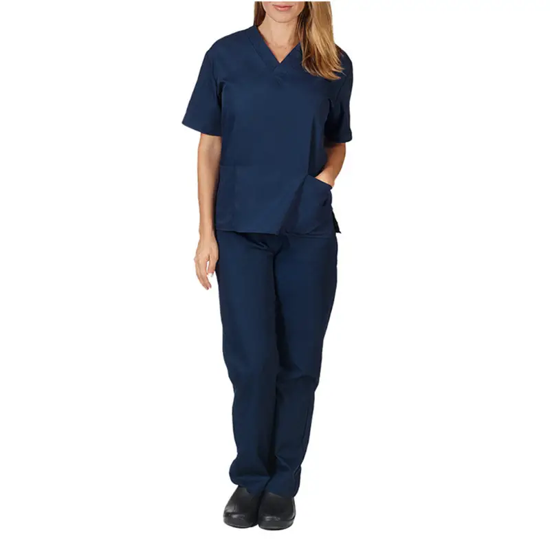 Nursing Work Uniform Women V-Neck Pants Set Tan