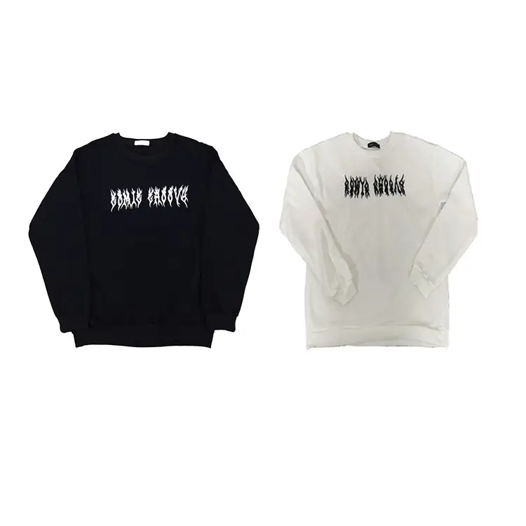 Men White Retro Letter Sweater Y2K Print - Image 4