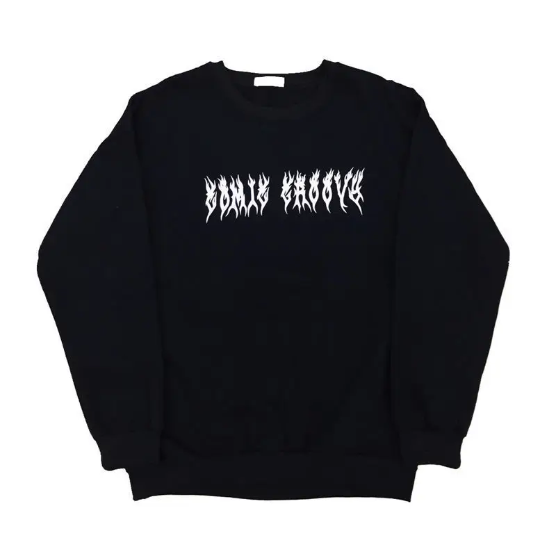 Men White Retro Letter Sweater Y2K Print - Image 2
