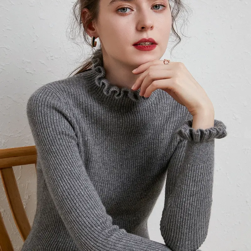 Women's 2025 Warm White Pom Pom Sleeve Sweater Large - Image 9
