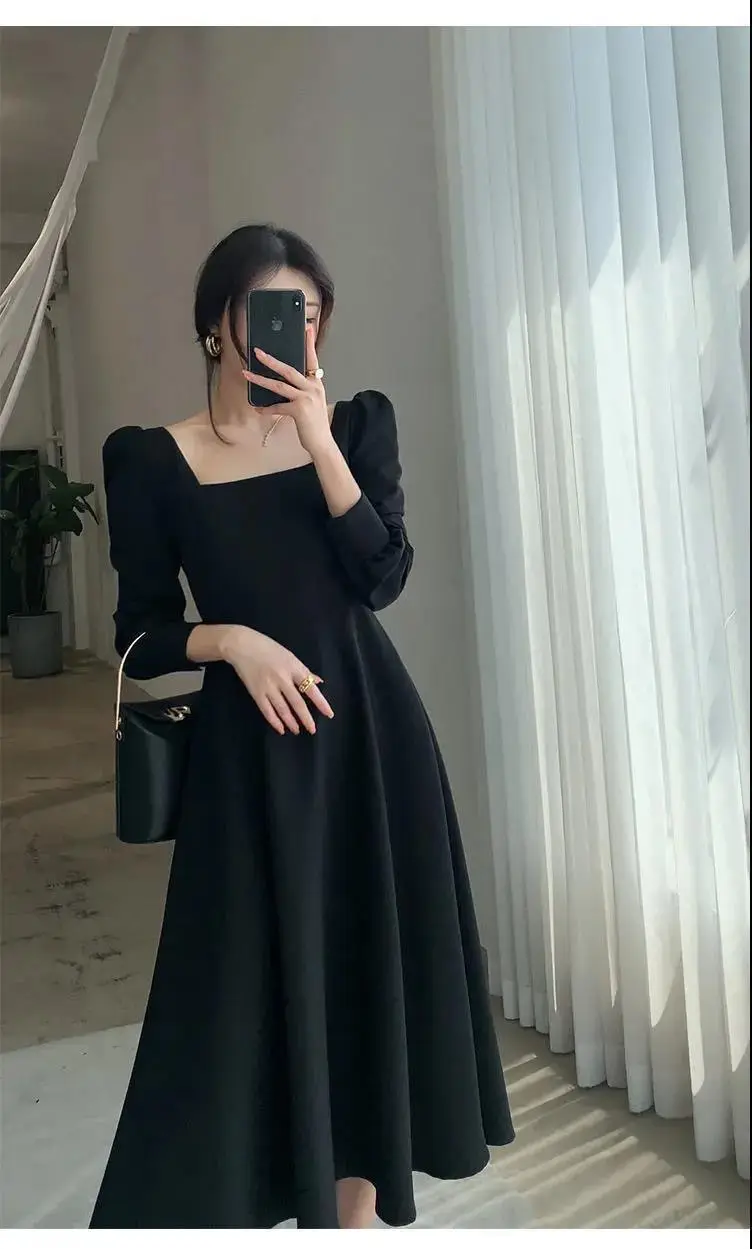 Black Long Sleeve French Style Dress for Women 2025 — feature 6