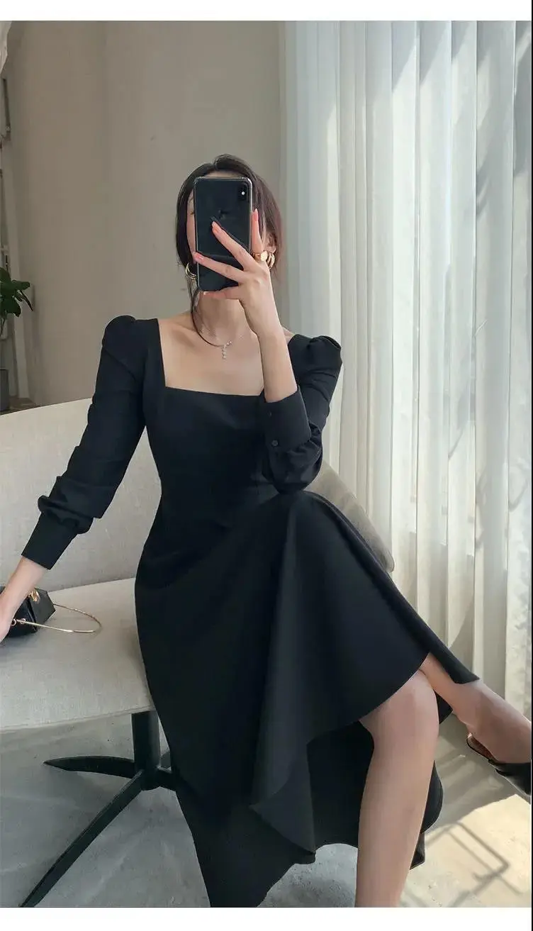 Black Long Sleeve French Style Dress for Women 2025 — feature 7