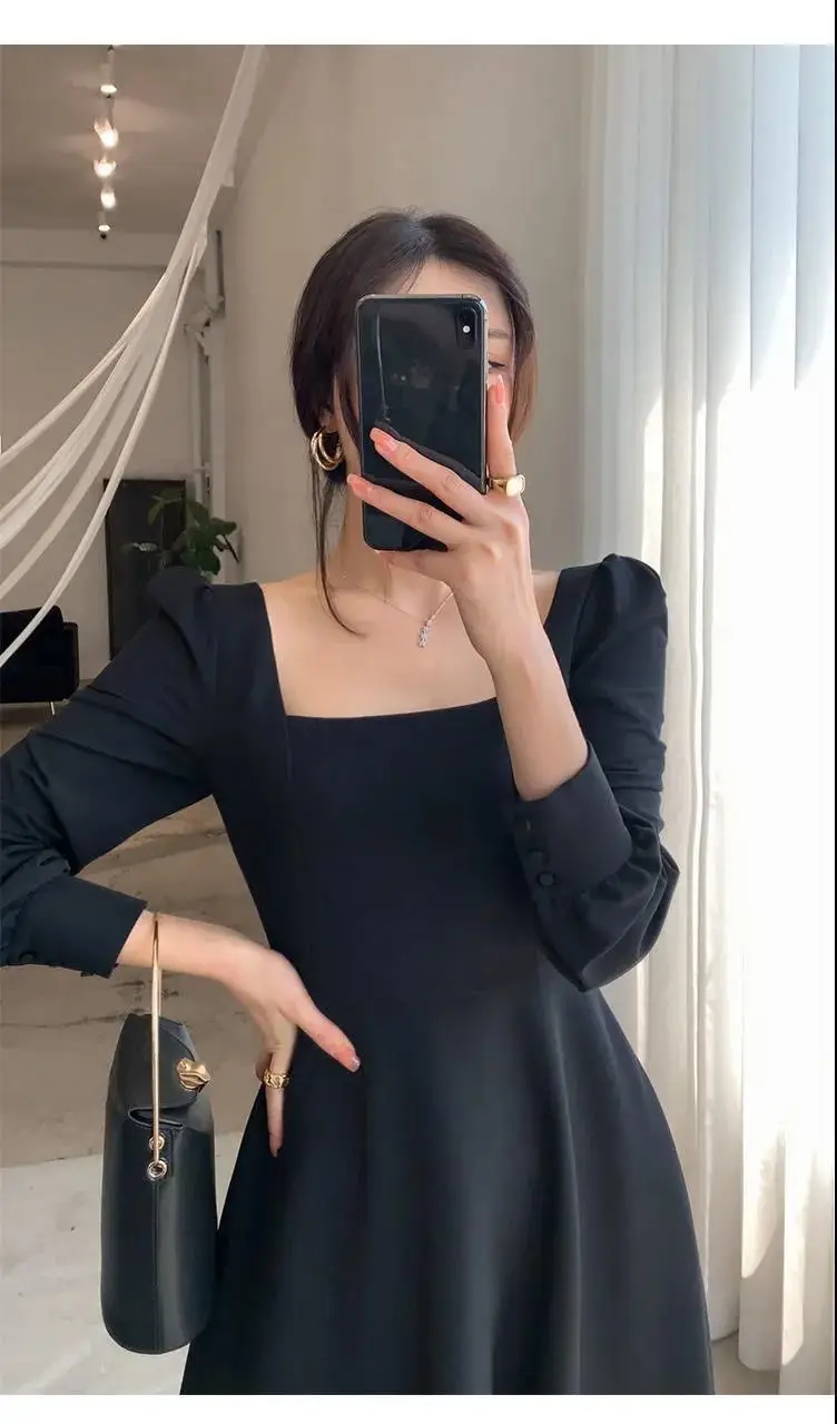 Black Long Sleeve French Style Dress for Women 2025 — feature 8