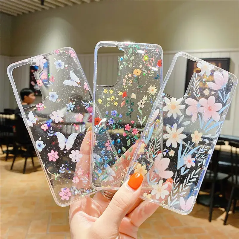 Samsung S24 Ultra Floral Glitter Case - Image 7