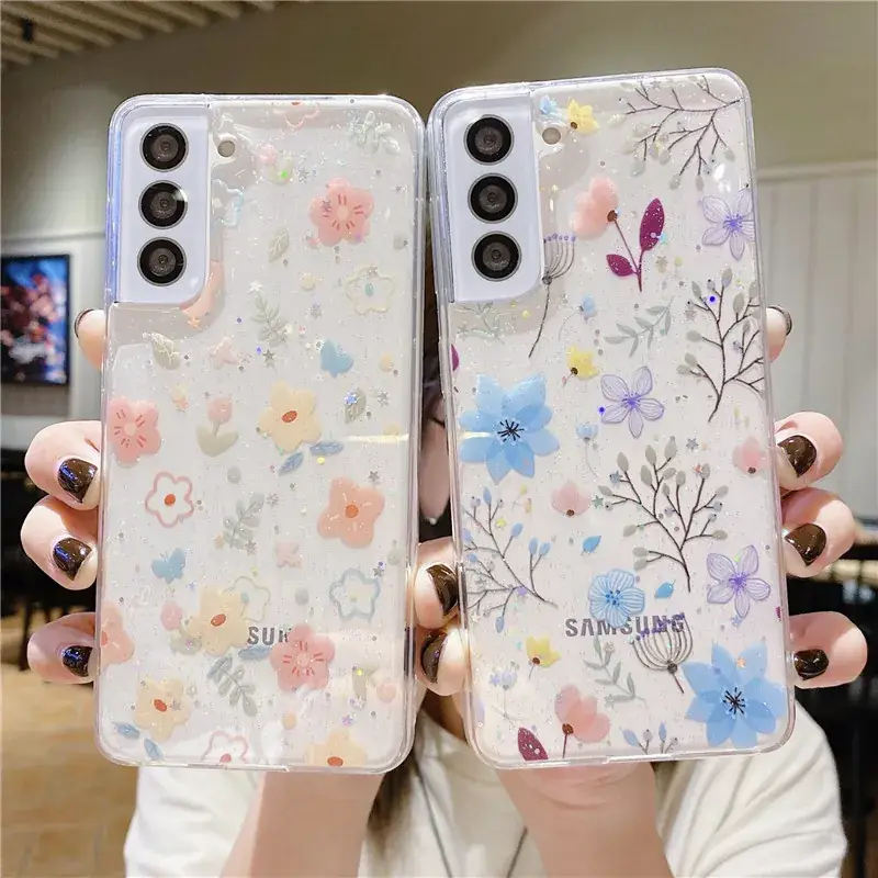 Samsung S24 Ultra Floral Glitter Case - Image 9