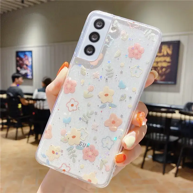 Samsung S24 Ultra Floral Glitter Case - Image 2