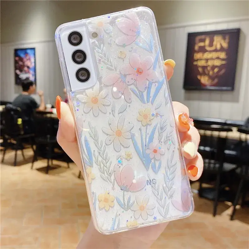 Samsung S24 Ultra Floral Glitter Case - Image 3
