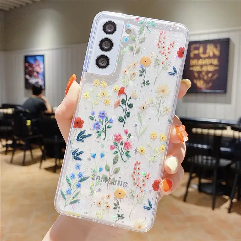 Samsung S24 Ultra Floral Glitter Case - Image 4