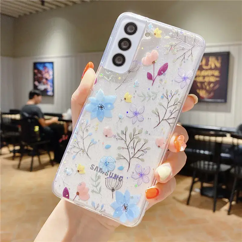 Samsung S24 Ultra Floral Glitter Case - Image 5
