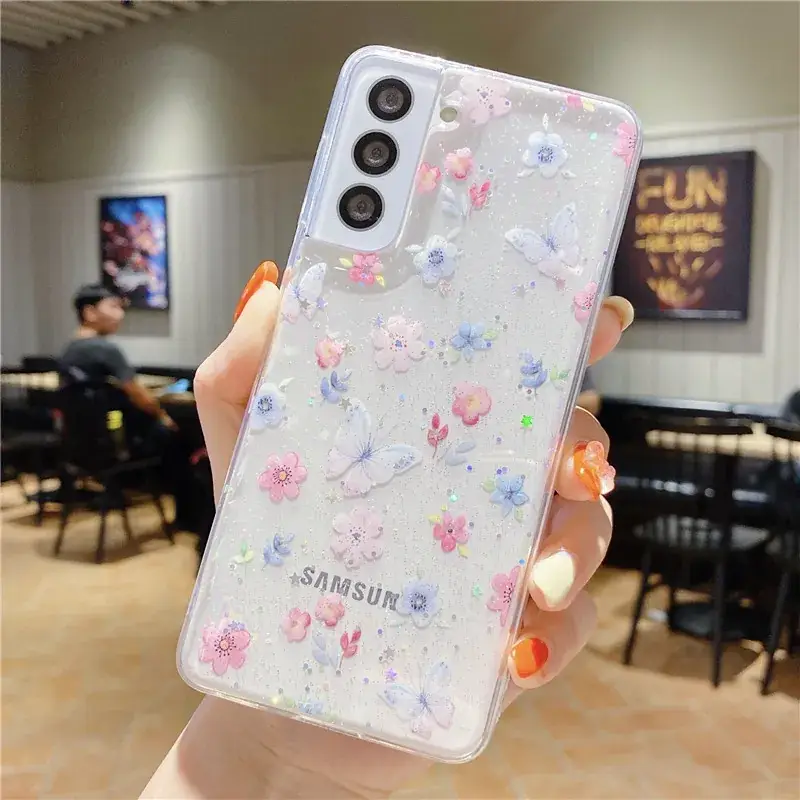 Samsung S24 Ultra Floral Glitter Case - Image 6