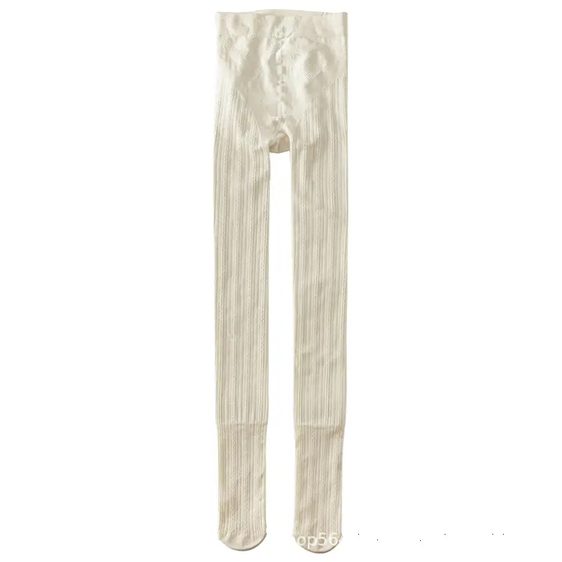Oat White Twist Fleece Leggings Women Winter Warm Slimming