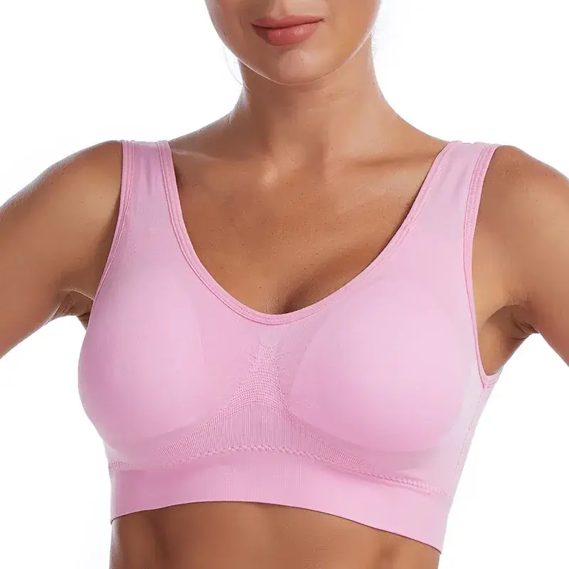 Women's Large Size Deep U Yoga Vest with Cushion - Image 14