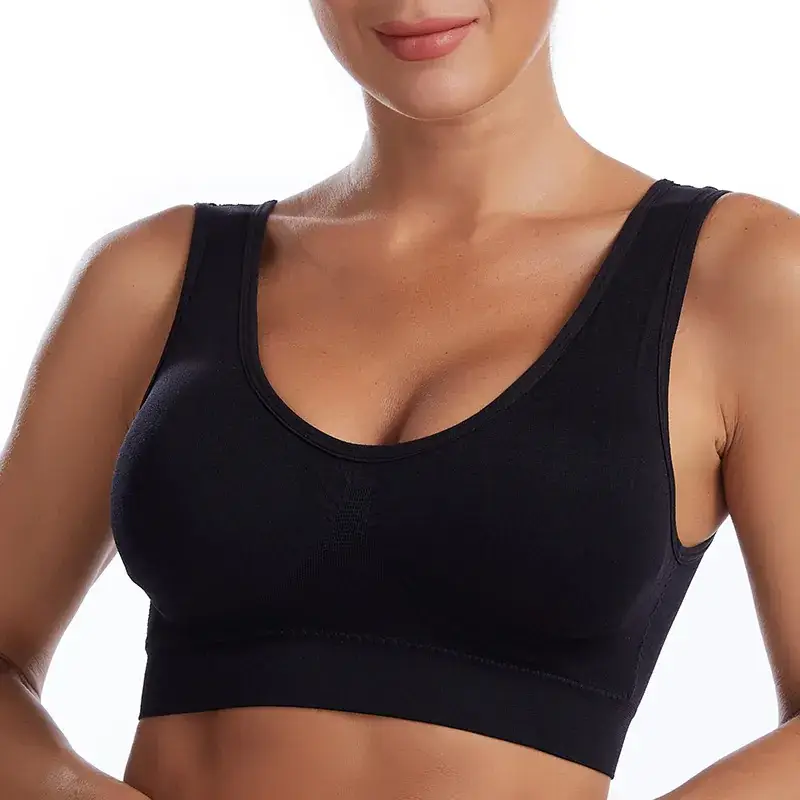 Women's Large Size Deep U Yoga Vest with Cushion - Image 15