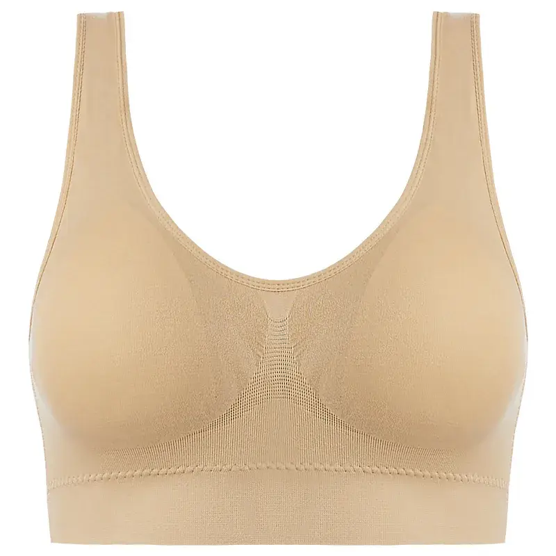 Women's Large Size Deep U Yoga Vest with Cushion - Image 10