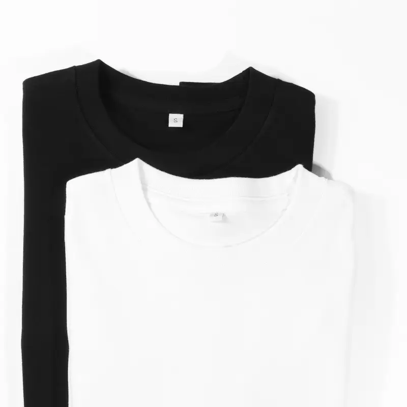 Men Heavy Cotton T-Shirt Beige Round Neck Long Sleeve - Image 14