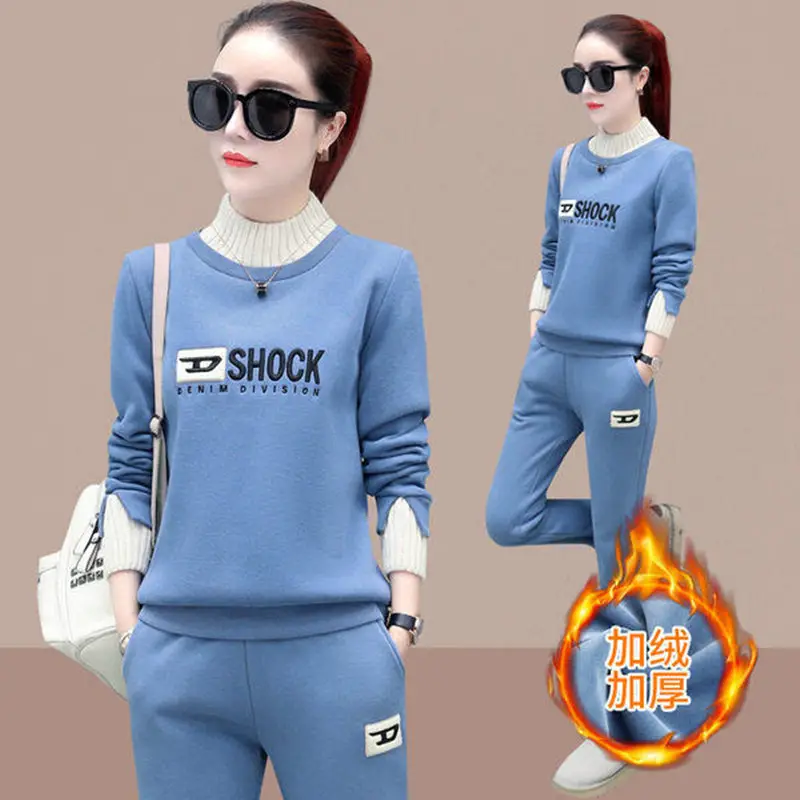 Women Fleece Lined Casual Sports Suit 2026 Winter - Image 6