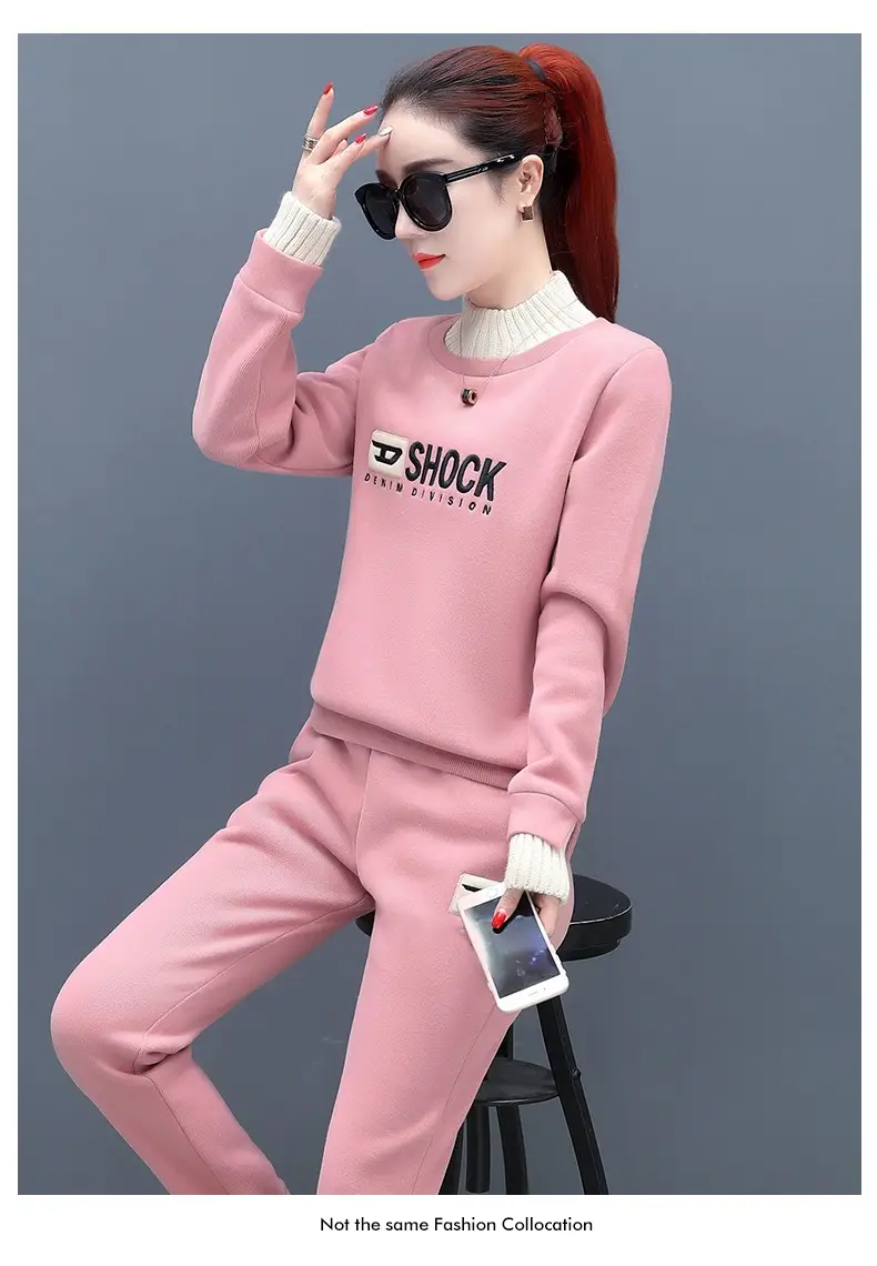 Women Fleece Lined Casual Sports Suit 2026 Winter — feature 12