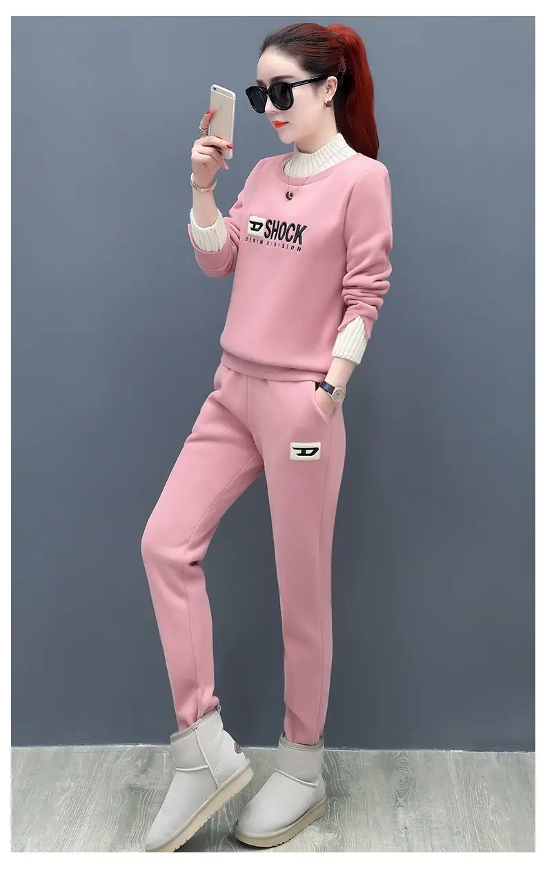 Women Fleece Lined Casual Sports Suit 2026 Winter — feature 14