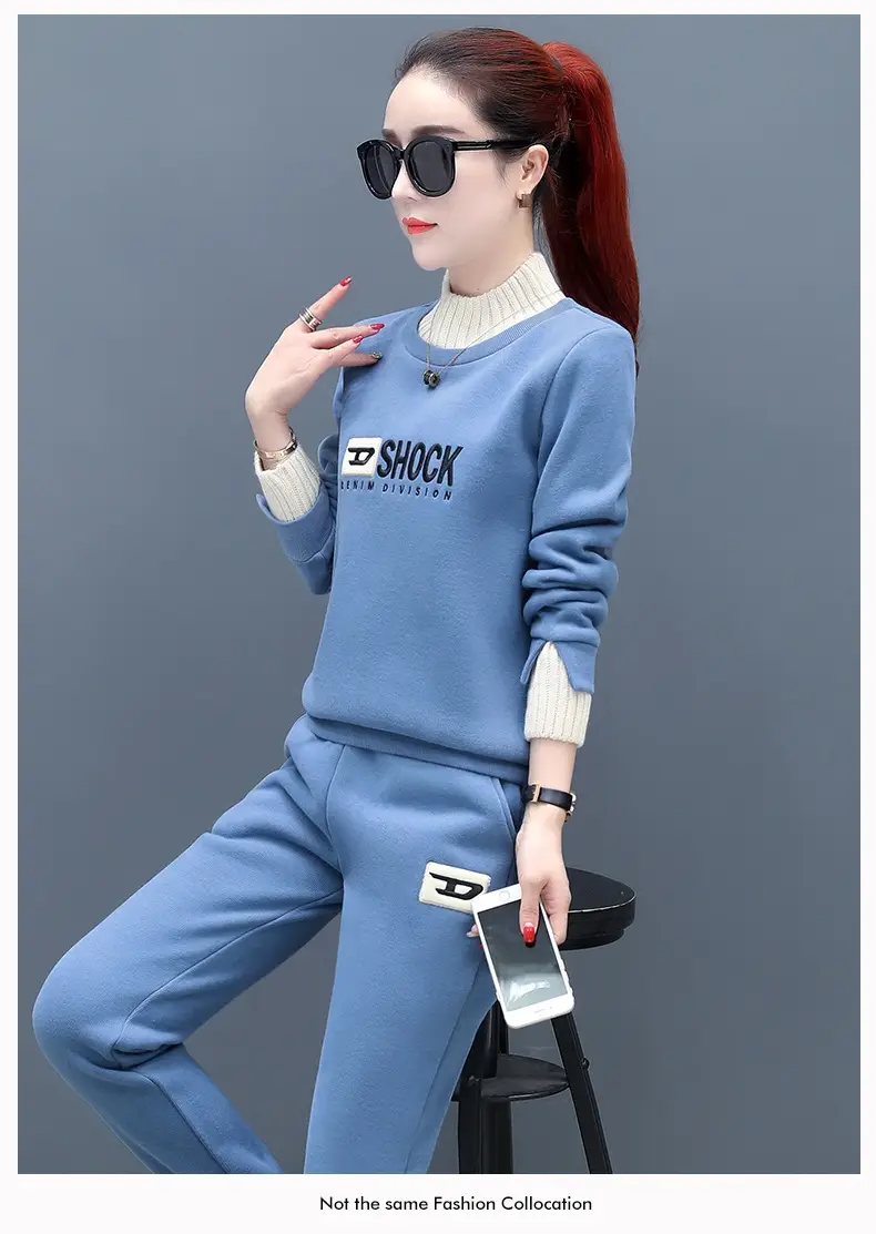 Women Fleece Lined Casual Sports Suit 2026 Winter — feature 17