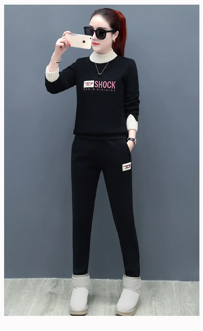 Women Fleece Lined Casual Sports Suit 2026 Winter — feature 26