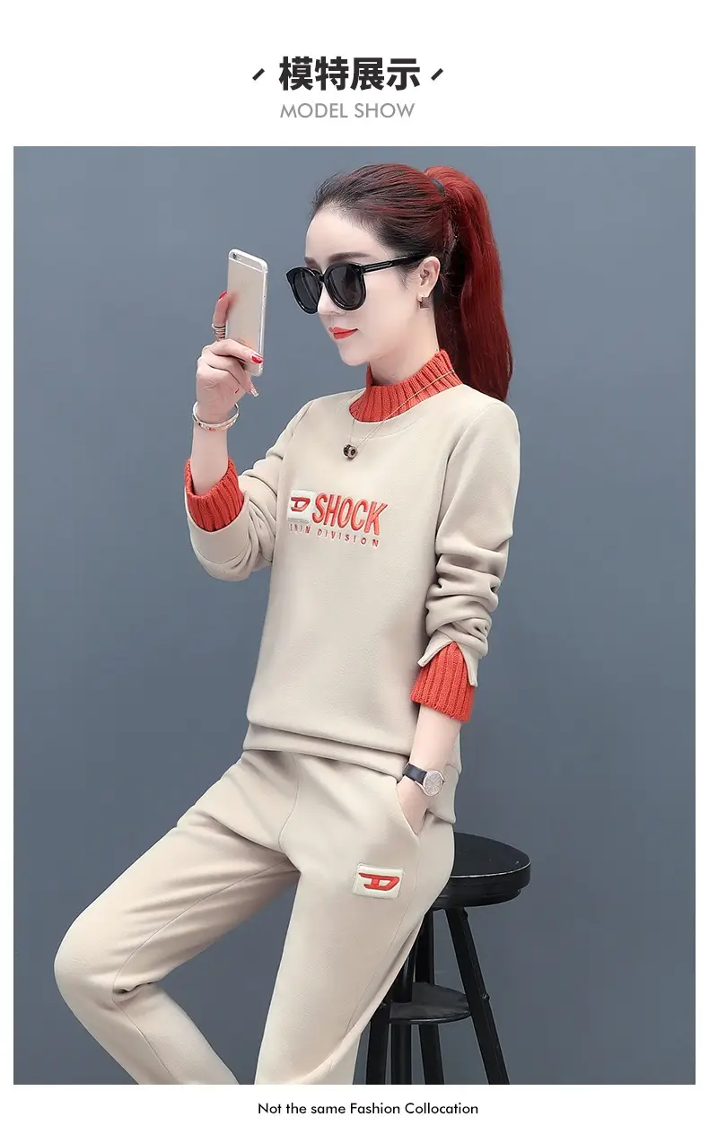 Women Fleece Lined Casual Sports Suit 2026 Winter — feature 7