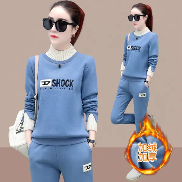 Women Fleece Lined Casual Sports Suit 2026 Winter - Image 4