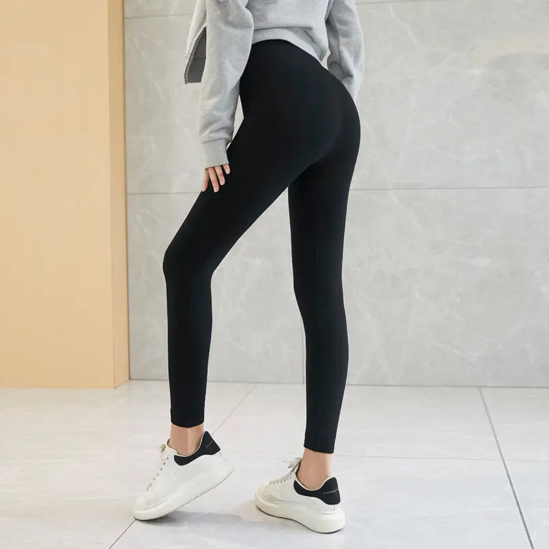Autumn Pure Black Slimming Leggings for Women