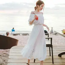 Korean Style Long Sleeve Women's Dress Large Cotton Linen — feature 11