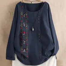 Korean Style Long Sleeve Women's Dress Large Cotton Linen — feature 25